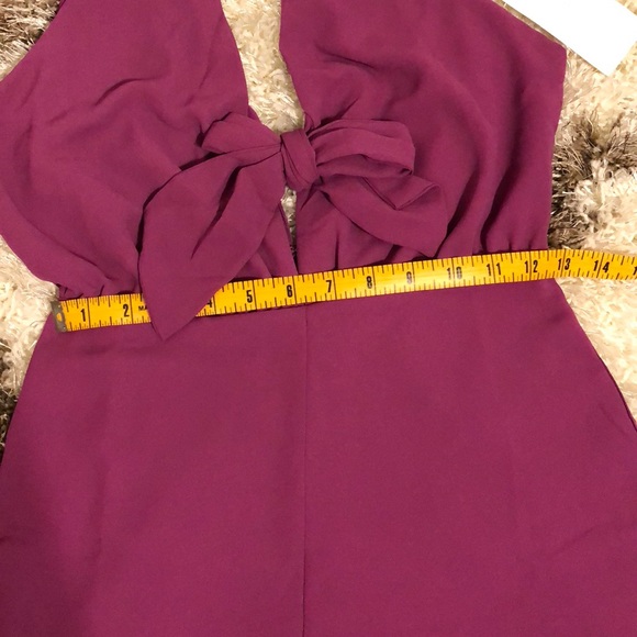 Lush Gigi mock chocker tie front romper - Picture 5 of 8